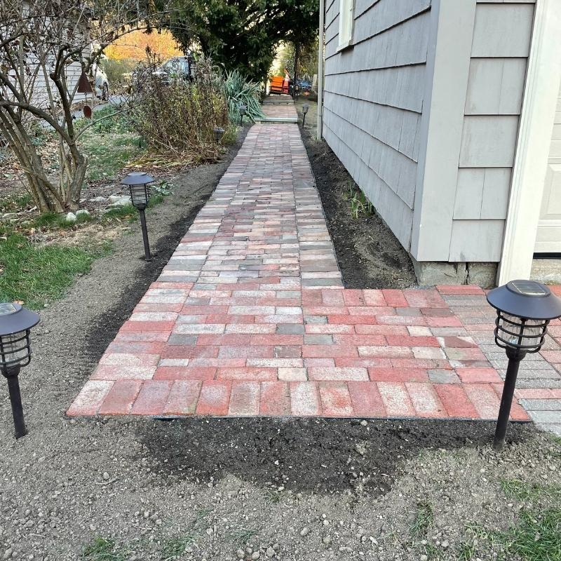 Walkway Paver Installation by AJM Grounds